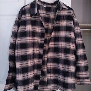 SHEIN Women's Tan and Black Shirt